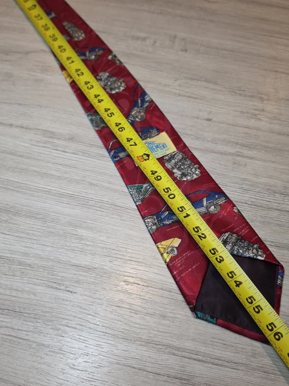 Vintage Home Improvement Necktie Men's Classic Car Print Red 56 Inches